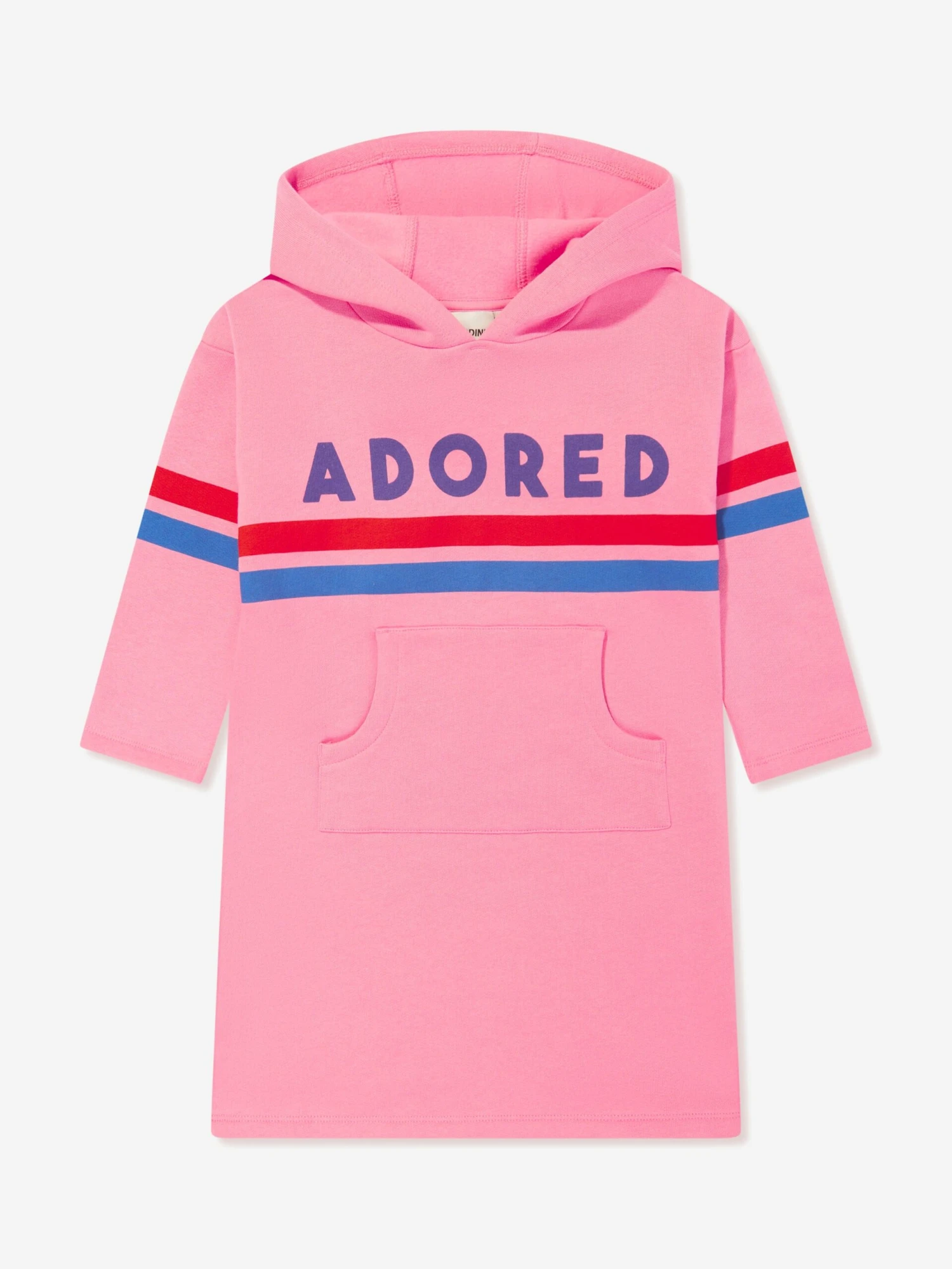 Mini Rodini Girls Adored Hoodie Dress In Pink 3 Mini Rodini Girls Adored Hoodie Dress In Pink