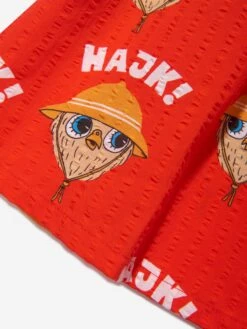 Mini Rodini Girls Hike Woven Ruffle Dress In Red -Monna Clothing Shop MINS4086 RED 4