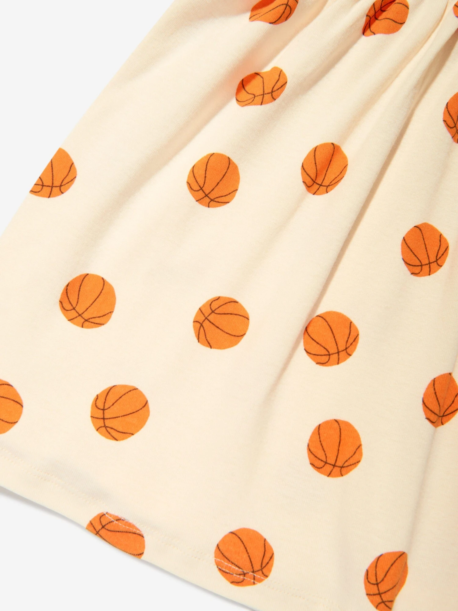 Mini Rodini Girls Basketball Print Dress In Ivory 6 Mini Rodini Girls Basketball Print Dress In Ivory - Image 4