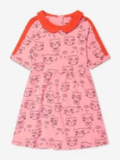 Mini Rodini Girls Cathlethes Print Dress In Pink