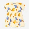 Mini Rodini Girls Squirrels Print Dress In Yellow -Monna Clothing Shop MINS4092 YELLOW 1