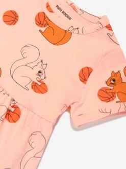 Mini Rodini Girls Squirrels Print Dress In Pink -Monna Clothing Shop MINS4093 PINK 3