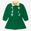 Mini Rodini Girls Tennis Collar Sweater Dress In Green -Monna Clothing Shop MINS4094 GREEN 1