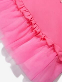 Monnalisa Girls Tulle Hem Flower Dress In Pink -Monna Clothing Shop MLSA3006 0048 4