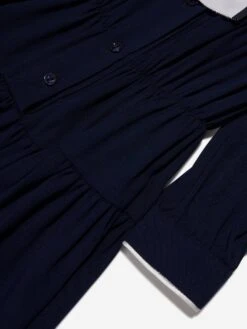 Monnalisa Girls Annabeth Ruffle Dress In Navy -Monna Clothing Shop MLSA3026 056S 4