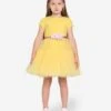 Monnalisa Girls Tulle Dress In Yellow 2 Monnalisa Girls Tulle Dress In Yellow -Monna Clothing Shop MLSA3030
