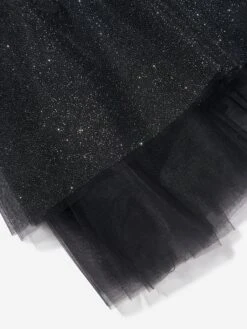 Monnalisa Girls Glittery Tulle Mini Dress In Black -Monna Clothing Shop MLSA3044 5075 4