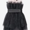 Monnalisa Girls Glittery Tulle Mini Dress In Black -Monna Clothing Shop MLSA3044 5075 1
