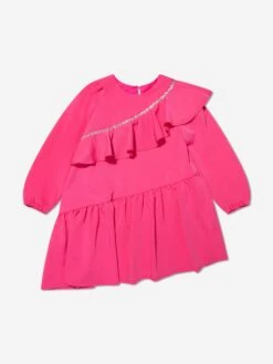 Monnalisa Girls Embellished Ruffle Dress In Pink -Monna Clothing Shop MLSA3051 0097 1