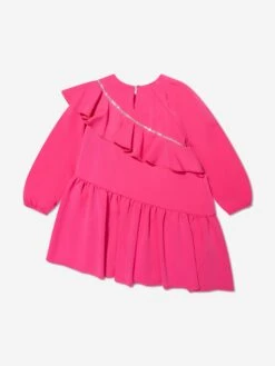 Monnalisa Girls Embellished Ruffle Dress In Pink -Monna Clothing Shop MLSA3051 0097 2