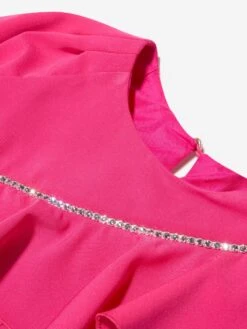 Monnalisa Girls Embellished Ruffle Dress In Pink -Monna Clothing Shop MLSA3051 0097 3
