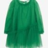 Monnalisa Girls Tulle Occasion Dress In Green