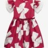 Monnalisa Girls Antoniette Bow Dress In Red 1 Monnalisa Girls Antoniette Bow Dress In Red -Monna Clothing Shop MLSA3110 0043 1