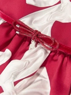 Monnalisa Girls Antoniette Bow Dress In Red -Monna Clothing Shop MLSA3110 0043 3