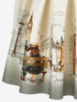 Monnalisa Girls Neoprene Romantic London Dress In Ivory 14 Monnalisa Girls Neoprene Romantic London Dress In Ivory -Monna Clothing Shop MLSA4004 IVORY 4