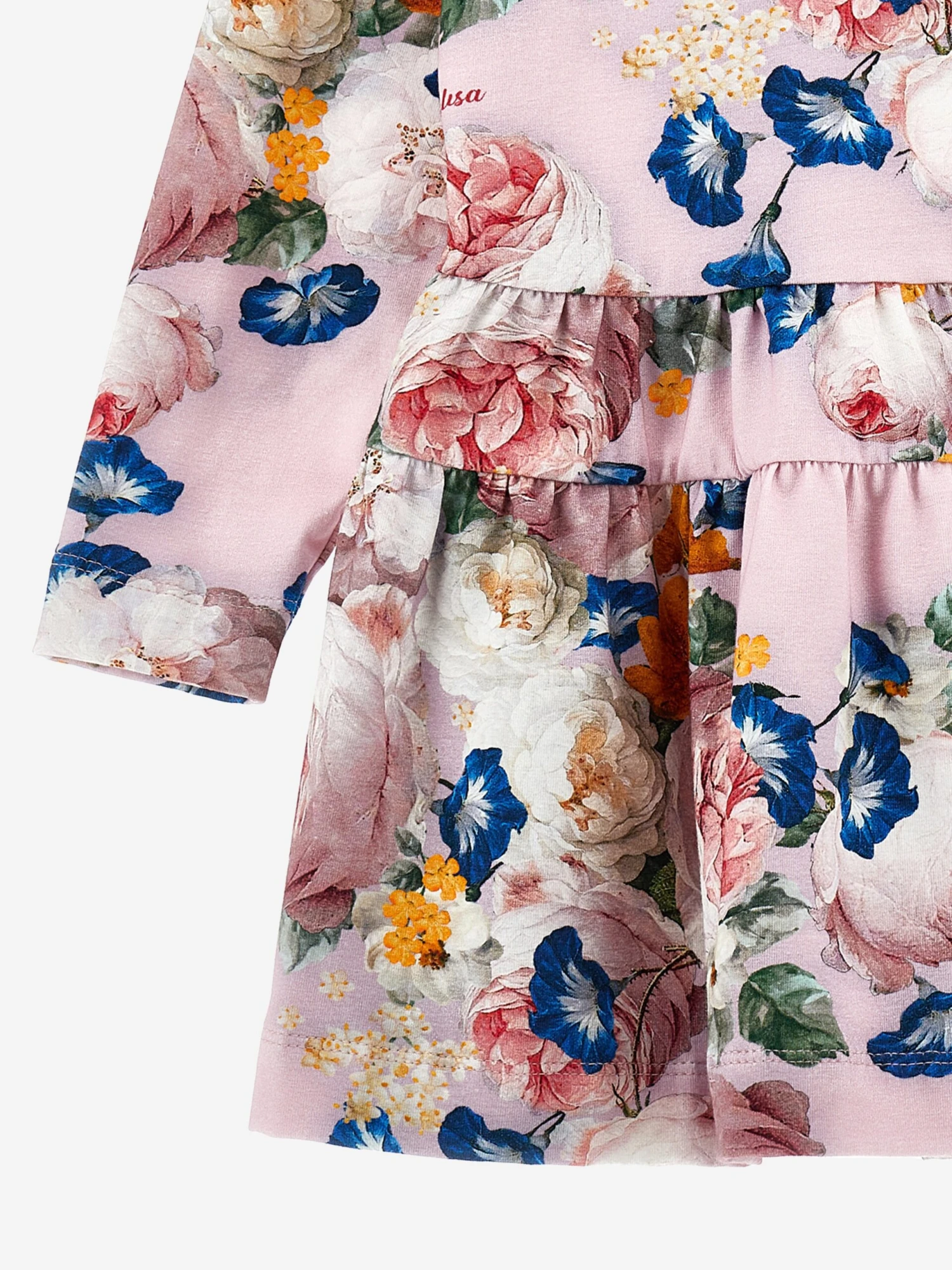 Monnalisa Girls Baroque Roses Jersey Dress In Multicolour 9 Monnalisa Girls Baroque Roses Jersey Dress In Multicolour - Image 7