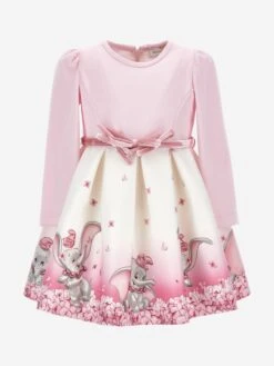 Monnalisa Baby Girls Dumbo Neoprene Dress In Pink -Monna Clothing Shop MLSA4027 PINK 1