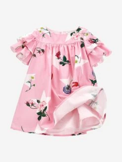 Monnalisa Girls Stars And Flowers Dress In Pink -Monna Clothing Shop MLSS4006 ROSA FAIRYTALE 3
