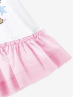 Monnalisa Girls Minnie Mouse Dress In White -Monna Clothing Shop MLSS4007 BIANCO ROSAFAIRYTALE 4