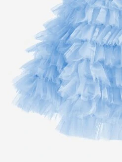 Monnalisa Girls Tulle Star Dress In Blue -Monna Clothing Shop MLSS4034 CELESTE 4