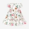 Monnalisa Baby Girls Bird Box Garden Dress In White
