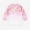 Monnalisa Baby Girls Floral Sweater Dress In Pink 2 Monnalisa Baby Girls Floral Sweater Dress In Pink -Monna Clothing Shop MLSS4048 BIANCO ROSAFAIRYTALE 1