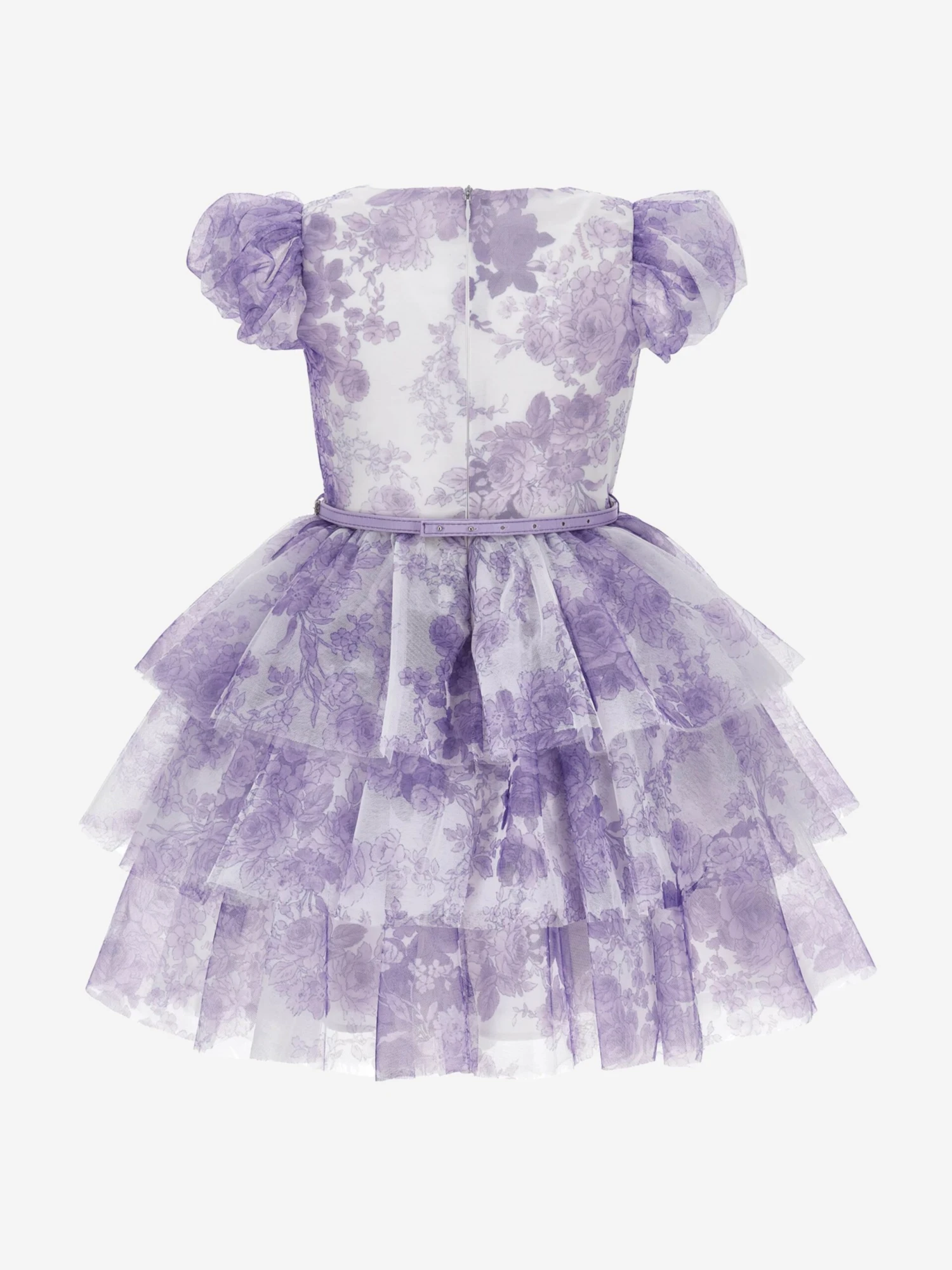 Monnalisa Girls Monochrome Tulle Dress In Purple 5 Monnalisa Girls Monochrome Tulle Dress In Purple - Image 3