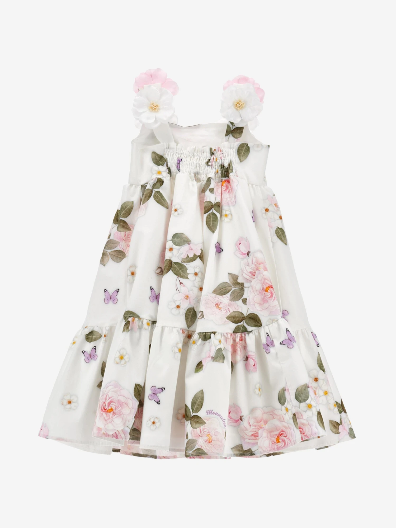 Monnalisa Girls Floral Bouquet Dress In White 5 Monnalisa Girls Floral Bouquet Dress In White - Image 3