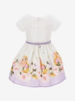 Monnalisa Girls Floral Princess Dress In Purple 9 Monnalisa Girls Floral Princess Dress In Purple -Monna Clothing Shop MLSS4089 BIANCO GLICINE 2
