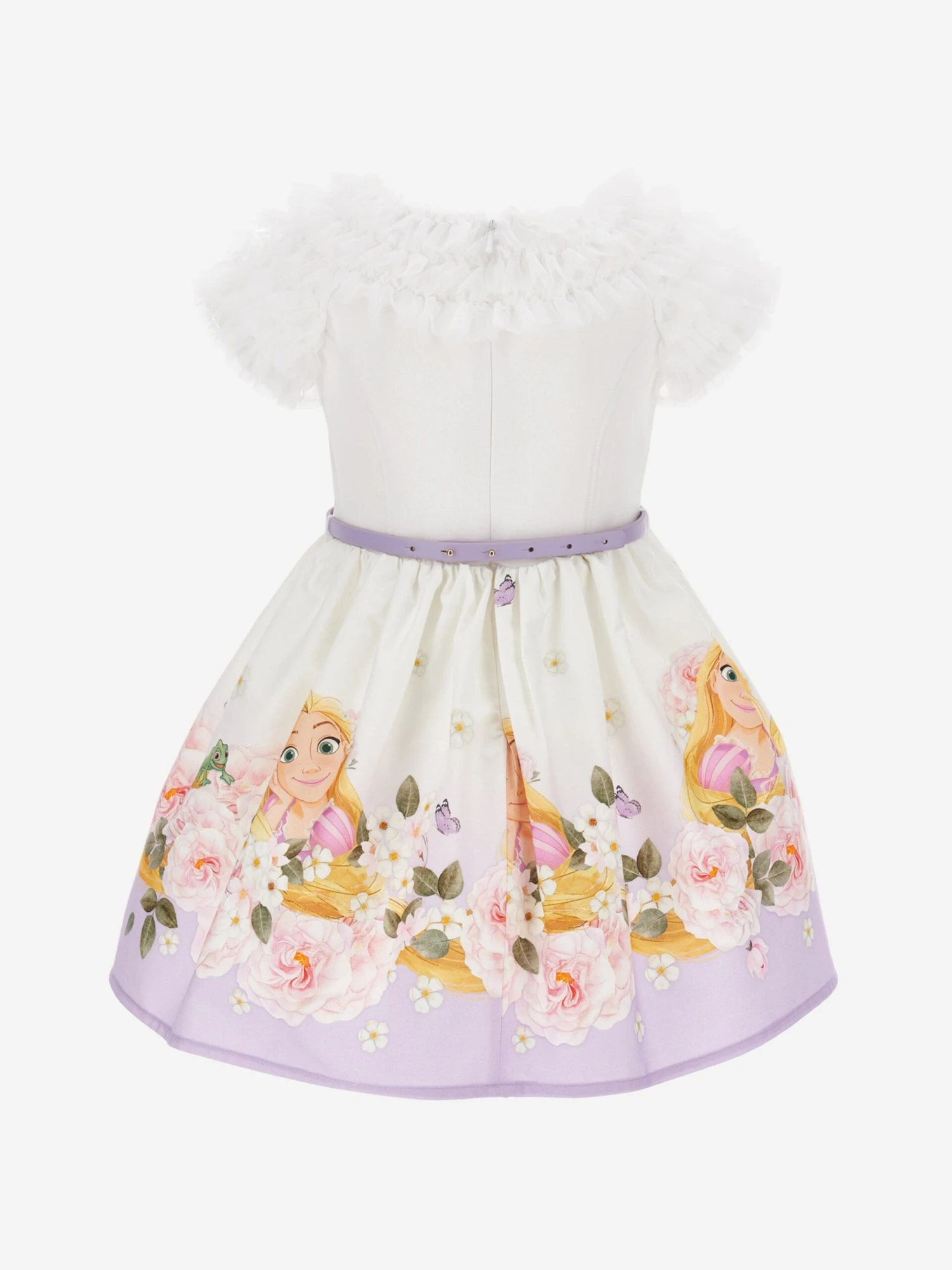 Monnalisa Girls Floral Princess Dress In Purple 5 Monnalisa Girls Floral Princess Dress In Purple - Image 3