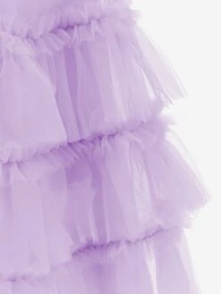 Monnalisa Girls New Charleston Tulle Dress In Purple -Monna Clothing Shop MLSS4096 GLICINE 4