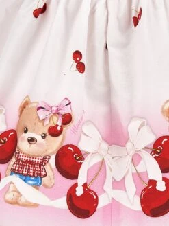 Monnalisa Baby Girls Teddy Bear Dress In Pink -Monna Clothing Shop MLSS4124 BIANCO ROSAFAIRYTALE 4