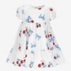 Monnalisa Baby Girls Cherry Print Dress In White 1 Monnalisa Baby Girls Cherry Print Dress In White -Monna Clothing Shop MLSS4126 BIANCO 1
