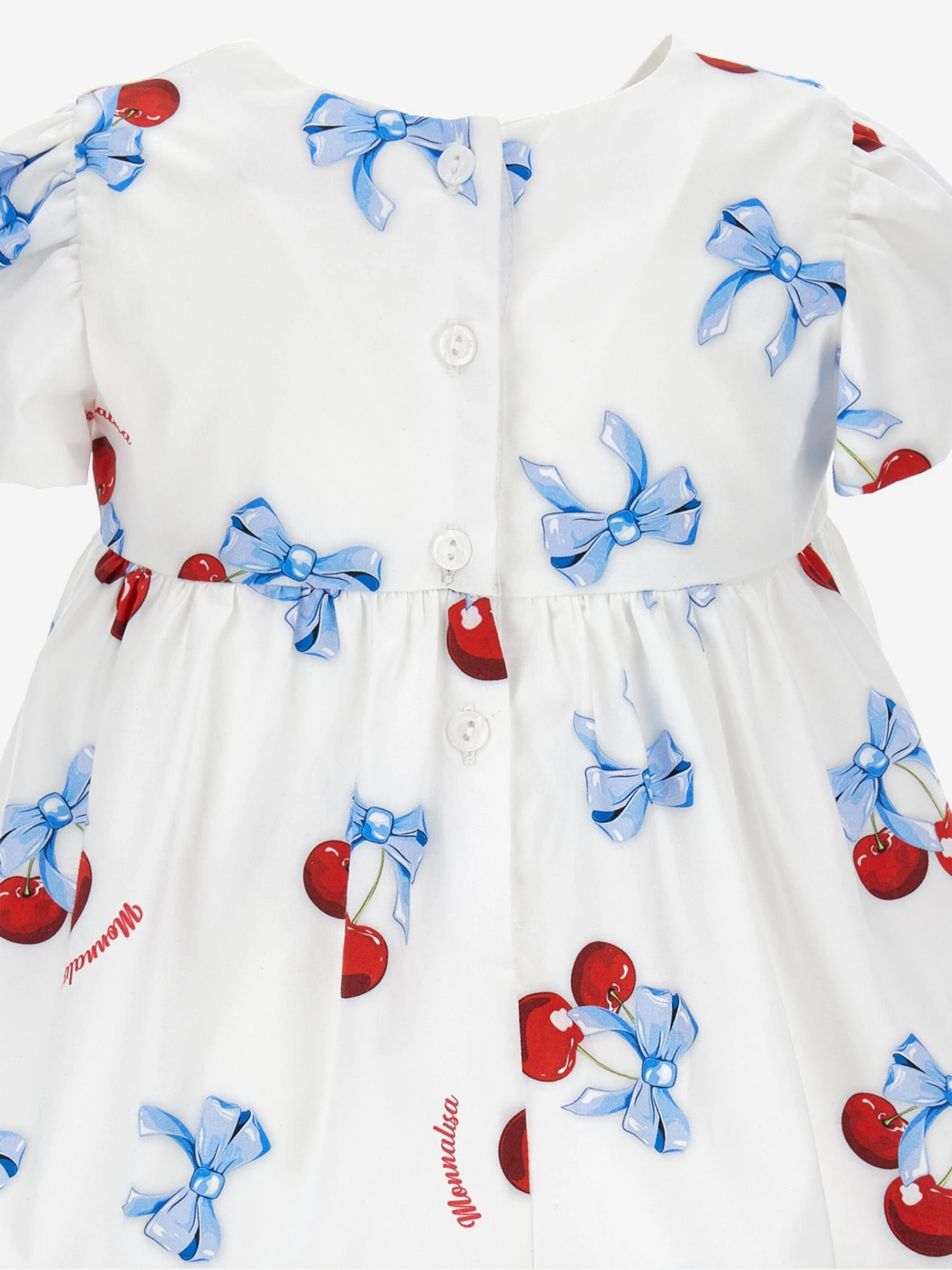Monnalisa Baby Girls Cherry Print Dress In White 6 Monnalisa Baby Girls Cherry Print Dress In White - Image 4