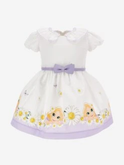Monnalisa Baby Girls Princess Dress In White