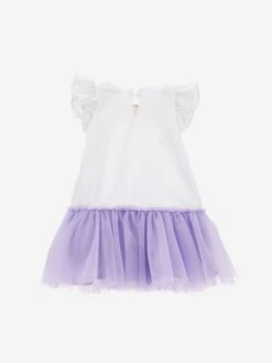 Monnalisa Baby Girls Daisy Dress In White -Monna Clothing Shop MLSS4128 BIANCO GLICINE 2