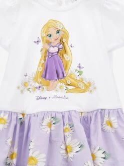 Monnalisa Baby Girls Princess Jersey Dress In White -Monna Clothing Shop MLSS4130 BIANCO GLICINE 3