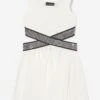 Monnalisa Girls Cut Out Punto Dress In White