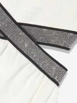 Monnalisa Girls Cut Out Punto Dress In White 12 Monnalisa Girls Cut Out Punto Dress In White -Monna Clothing Shop MLSS4150 PANNA 3