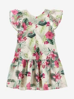 Monnalisa Girls Jungle Dress In Multicolour -Monna Clothing Shop MLSS4151 BEIGE 1