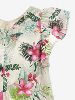 Monnalisa Girls Jungle Dress In Multicolour -Monna Clothing Shop MLSS4151 BEIGE 4