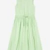 MM6 Maison Margiela Girls Sleeveless Poplin Dress In Green -Monna Clothing Shop MM6S4004 GREEN 1