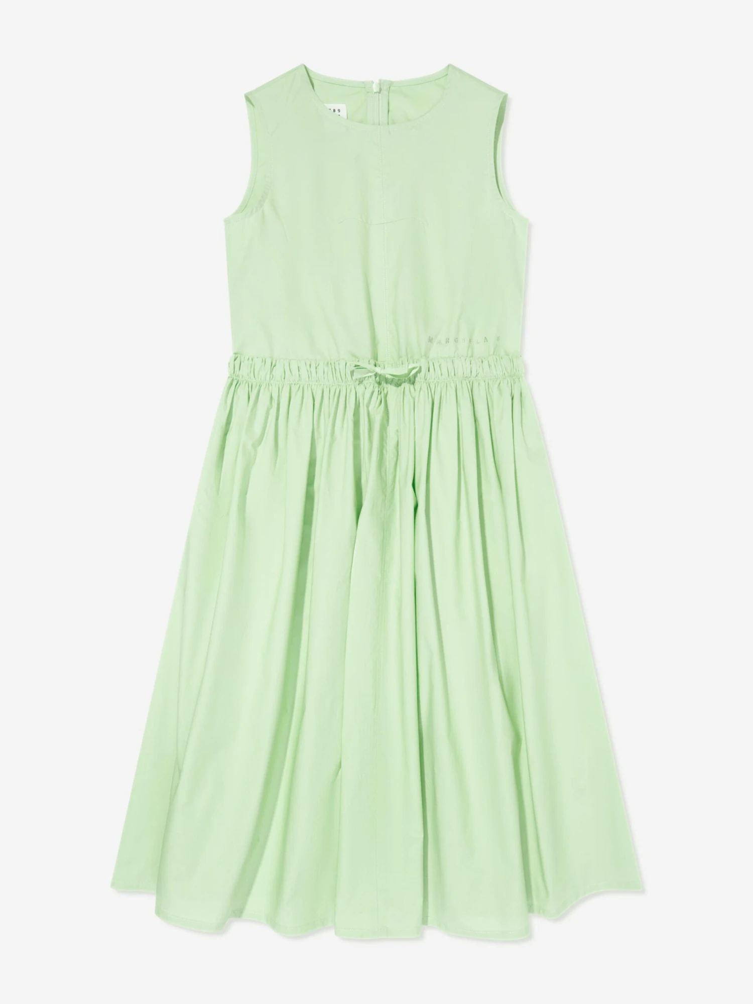 MM6 Maison Margiela Girls Sleeveless Poplin Dress In Green 3 MM6 Maison Margiela Girls Sleeveless Poplin Dress In Green