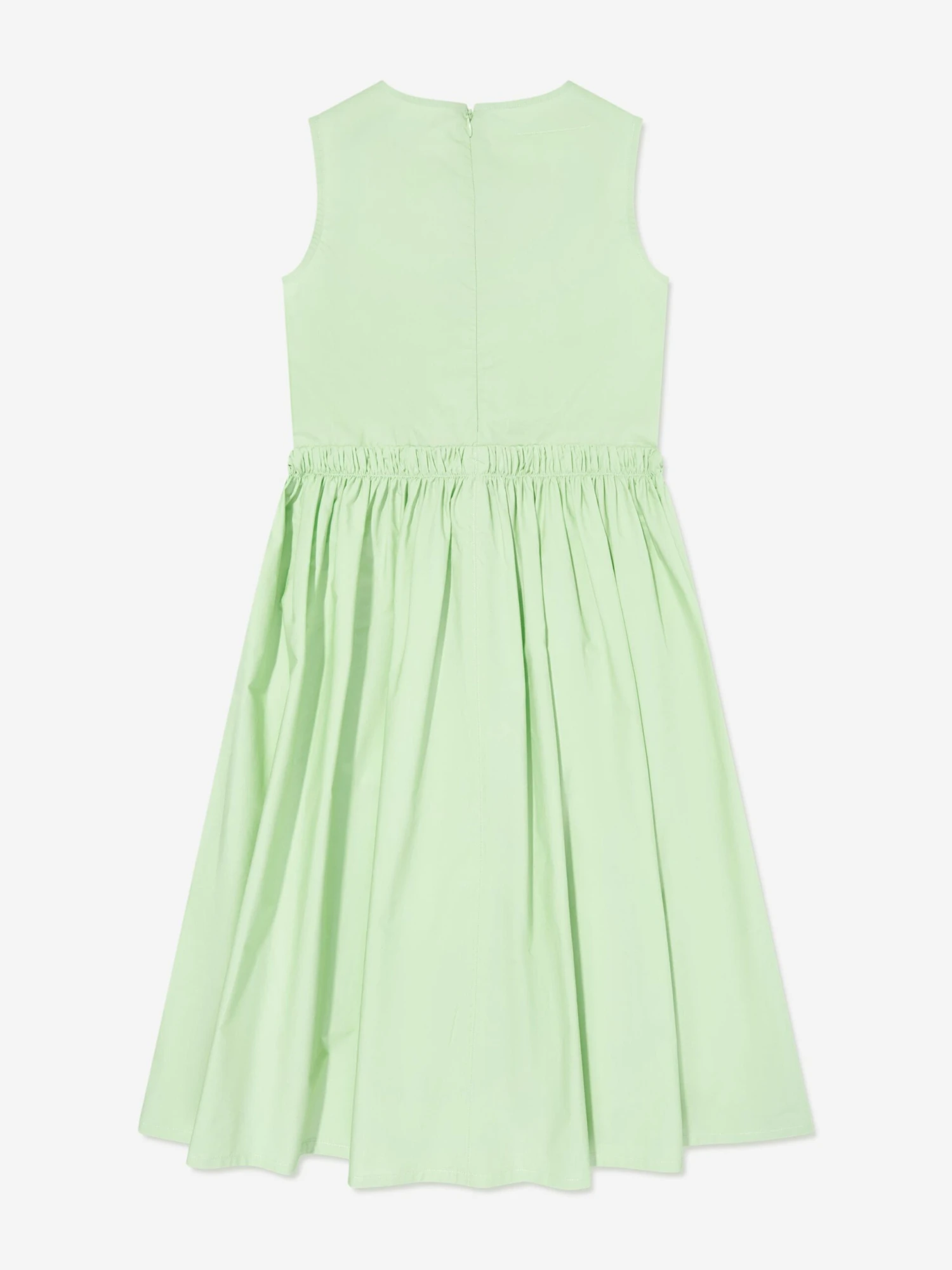 MM6 Maison Margiela Girls Sleeveless Poplin Dress In Green 4 MM6 Maison Margiela Girls Sleeveless Poplin Dress In Green - Image 2