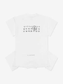 MM6 Maison Margiela Girls Asymmetric T-Shirt Dress In White