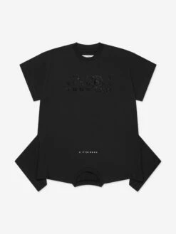 MM6 Maison Margiela Girls Asymmetric T-Shirt Dress In Black