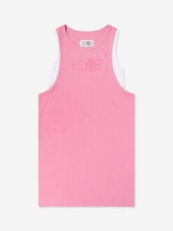 MM6 Maison Margiela Girls Sleeveless Jersey Dress In Pink