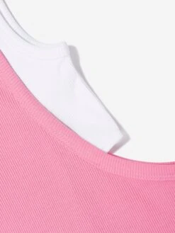 MM6 Maison Margiela Girls Sleeveless Jersey Dress In Pink -Monna Clothing Shop MM6S4032 PINK 3