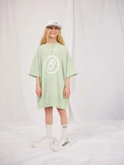 MM6 Maison Margiela Girls Logo Sweater Dress In Green -Monna Clothing Shop MM6 LOOK 24