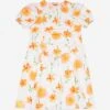 Girls Flower Print Poplin Dress In White -Monna Clothing Shop MNIS4015 WHITE 1